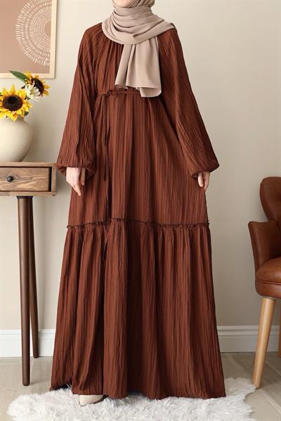 Pamuklu Elbise - Kahve