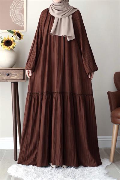 Pamuklu Elbise - Kahve