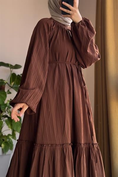 Pamuklu Elbise - Kahve
