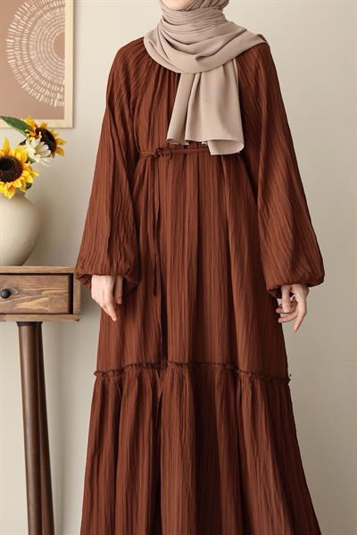 Pamuklu Elbise - Kahve