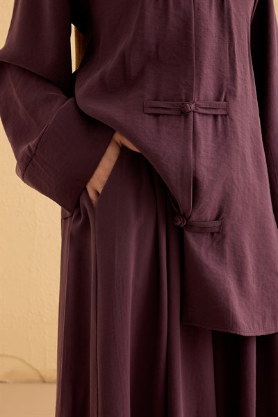 Pantolon Etekli Modal Takım - Mürdüm