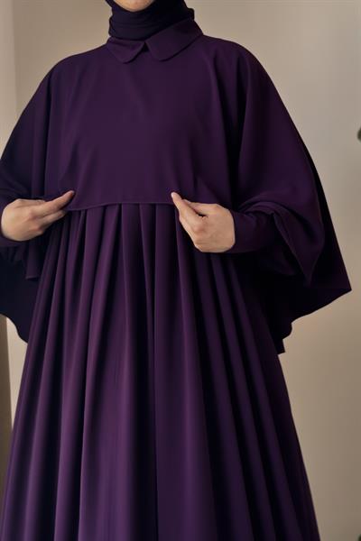 Pelerinli Elbise - Mürdüm