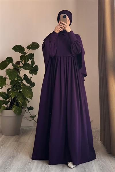 Pelerinli Elbise - Mürdüm