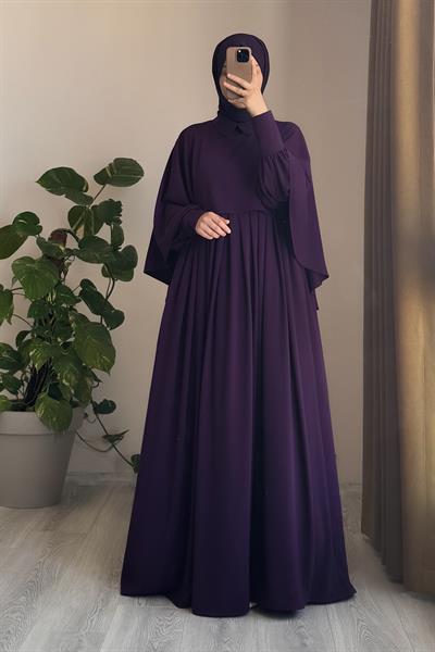 Pelerinli Elbise - Mürdüm