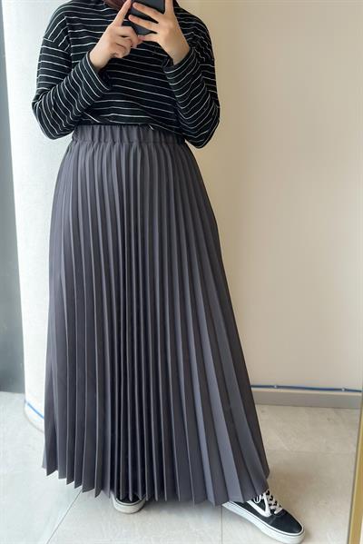 Pileli Etek - Antrasit