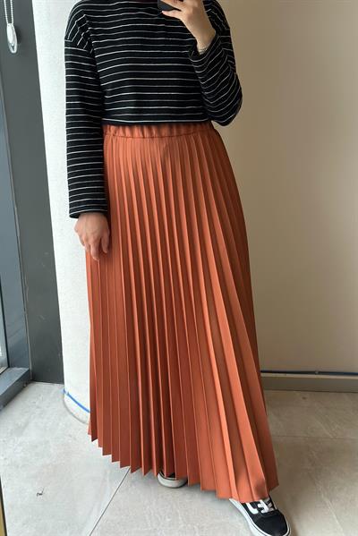 Pileli Etek - Kiremit