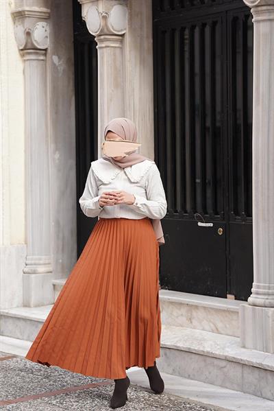 Pileli Etek - Kiremit