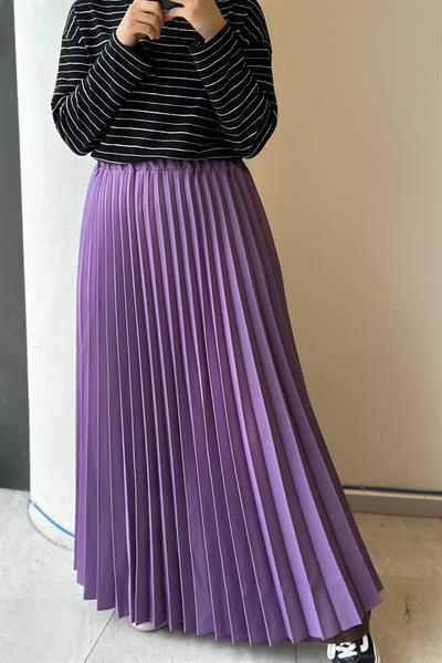 Pileli Etek - Leylak