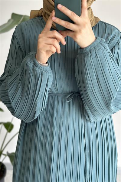 Piruze Elbise - Mint yeşil