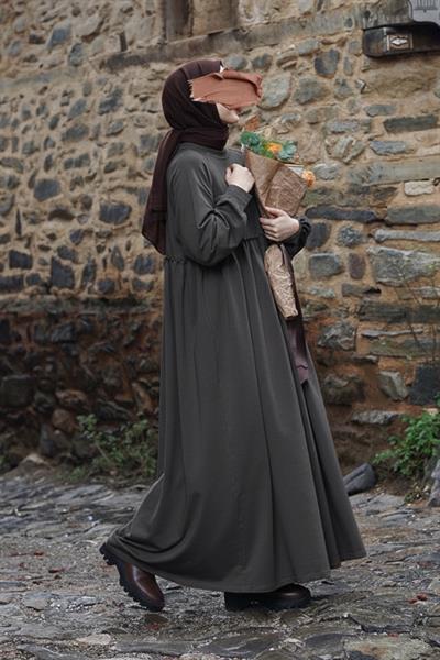 Robalı Sweat Elbise - Antrasit