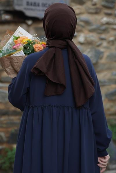 Robalı Sweat Elbise - Lacivert