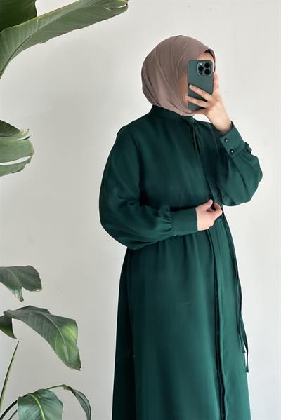 Rüzgarlıklı Ferace - Çam yeşili