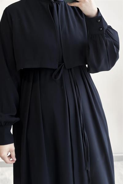 Rüzgarlıklı Ferace - Siyah