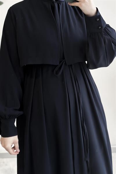 Rüzgarlıklı Ferace - Siyah