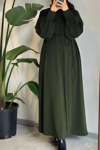 Rüzgarlıklı Ferace - Zümrüt yeşil