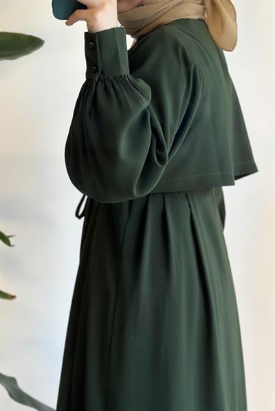 Rüzgarlıklı Ferace - Zümrüt yeşil