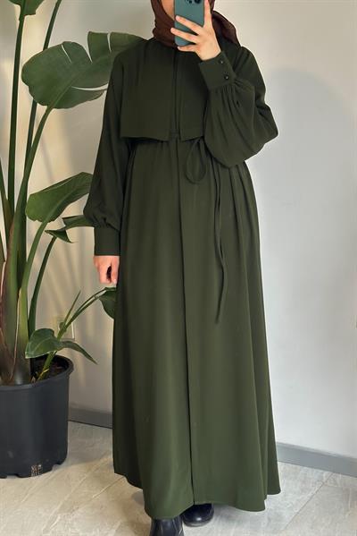 Rüzgarlıklı Ferace - Zümrüt yeşil