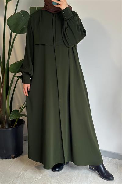 Rüzgarlıklı Ferace - Zümrüt yeşil