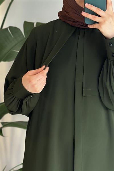 Rüzgarlıklı Ferace - Zümrüt yeşil