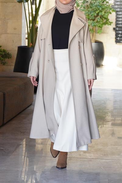 Rüzgarlıklı Kruvaze Kaban - Taş