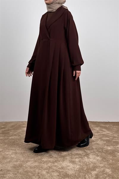 Şal Yaka Ferace - Acı kahve