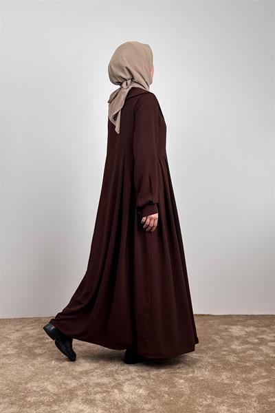 Şal Yaka Ferace - Acı kahve