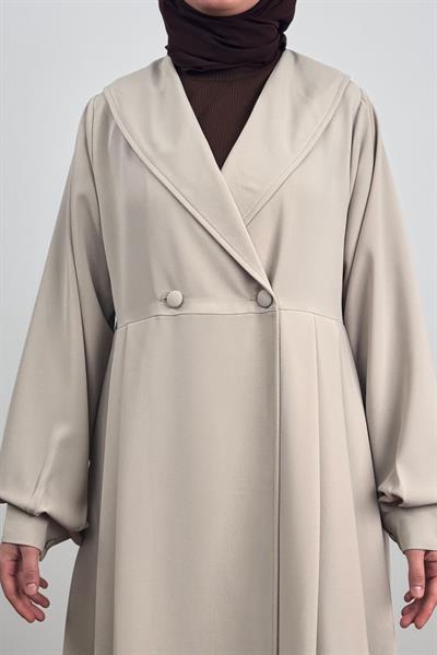 Şal Yaka Ferace - Bej