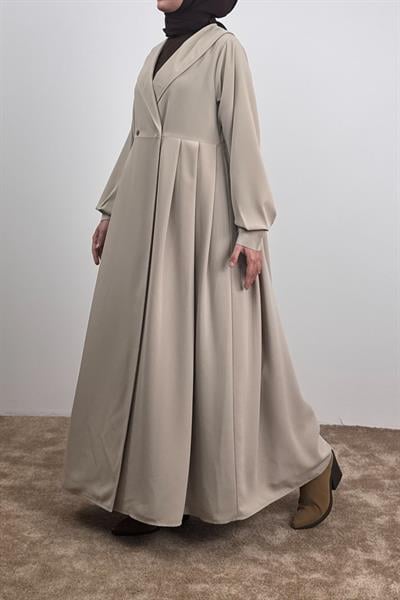 Şal Yaka Ferace - Bej