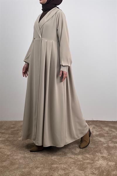 Şal Yaka Ferace - Bej