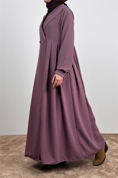 Şal Yaka Ferace - Leylak