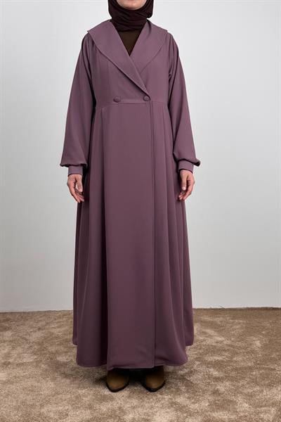 Şal Yaka Ferace - Leylak