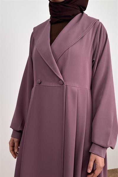 Şal Yaka Ferace - Leylak