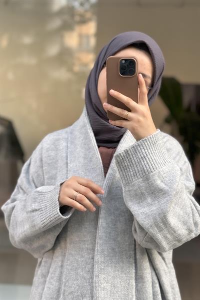 Şal Yaka Hırka - Gri