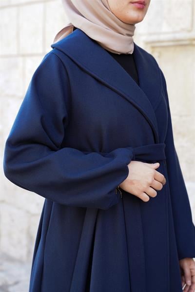 Şal Yaka Kaban - Lacivert