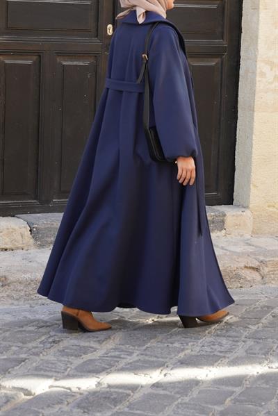 Şal Yaka Kaban - Lacivert