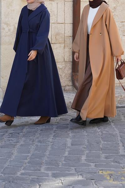 Şal Yaka Kaban - Lacivert