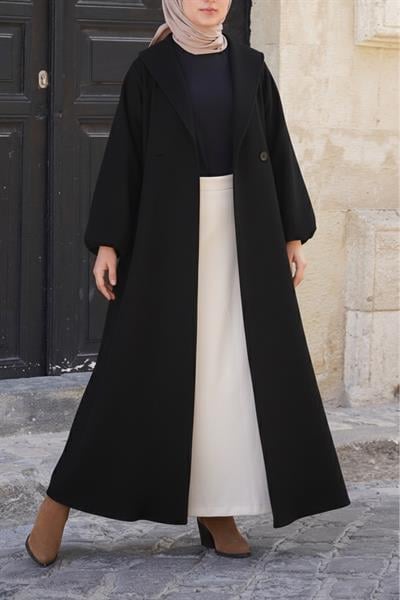 Şal Yaka Kaban - Siyah