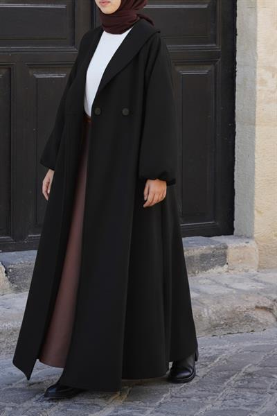 Şal Yaka Kaban - Siyah