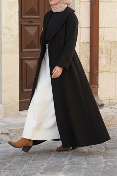 Şal Yaka Kaban - Siyah