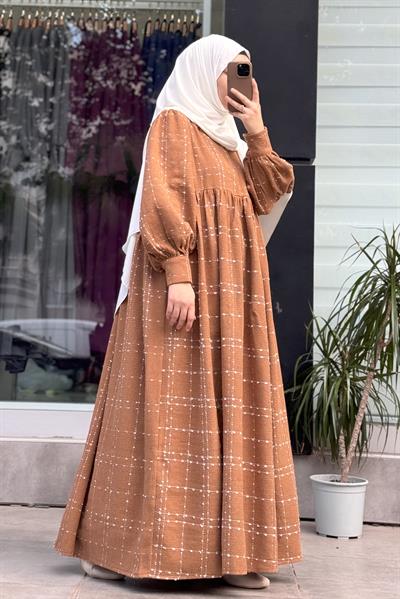 Şanel Kışlık Elbise - Camel