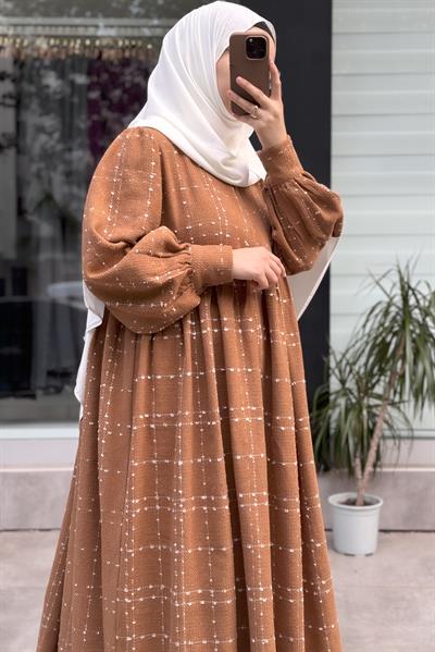 Şanel Kışlık Elbise - Camel