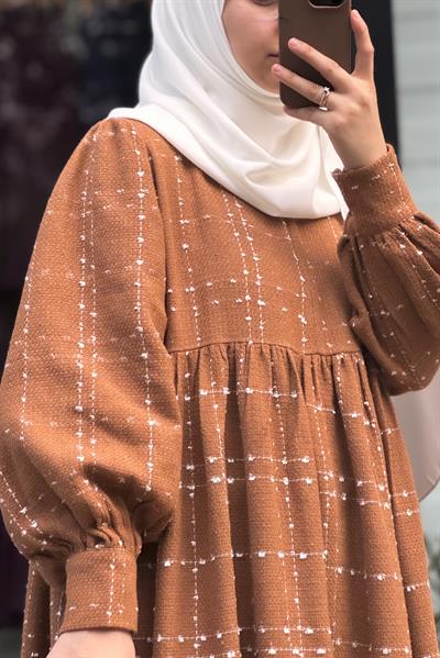 Şanel Kışlık Elbise - Camel