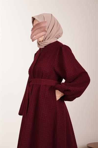 Şanel Kışlık Ferace - Bordo