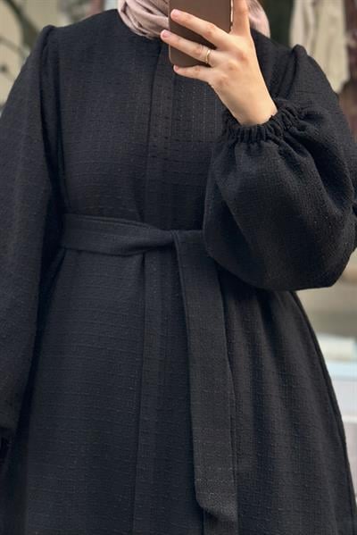Şanel Kışlık Ferace - Siyah