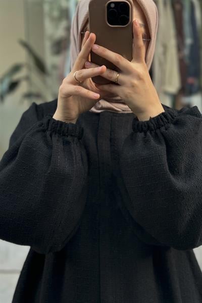 Şanel Kışlık Ferace - Siyah