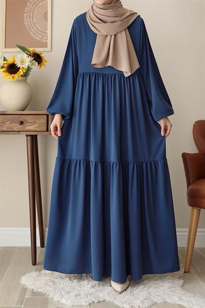 Seyyale Elbise - İndigo mavi