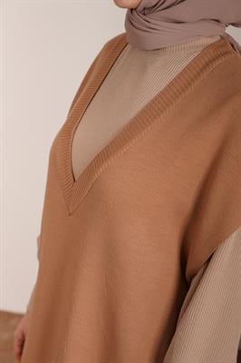Süveter Tunik - Sütlü kahve