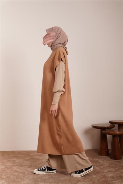 Süveter Tunik - Sütlü kahve