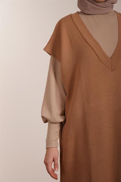 Süveter Tunik - Sütlü kahve