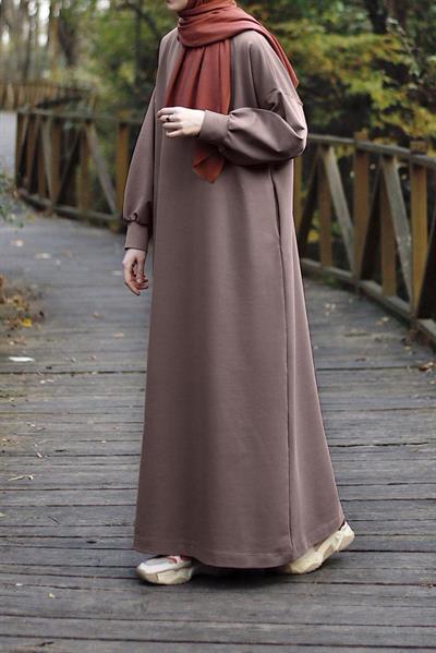 Sweat Elbise - Koyu vizon